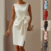 Isabella Whitmore | Elegant Bow Midi Dress For Women