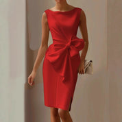 Isabella Whitmore | Elegant Bow Midi Dress For Women