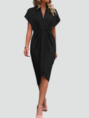 Camille Beaumont | Elegant Wrap Midi Dress For Women