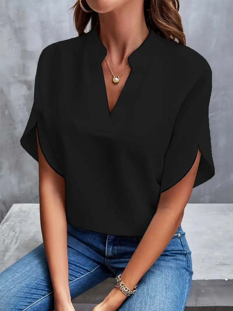 Juliette Moreau | Elegant V-Neck Blouse For Women