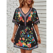 Clara Beaumont | Floral Boho Mini Dress For Women