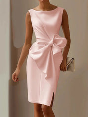 Isabella Whitmore | Elegant Bow Midi Dress For Women