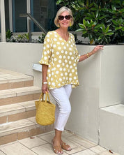 Chelsea Webster | Polka Dot Ruffle Blouse For Women