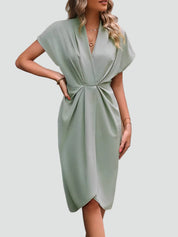 Camille Beaumont | Elegant Wrap Midi Dress For Women