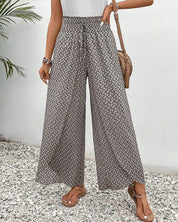 Clara Devereux | Printed Wide Leg Trousers For Women