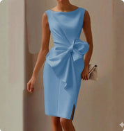 Isabella Whitmore | Elegant Bow Midi Dress For Women
