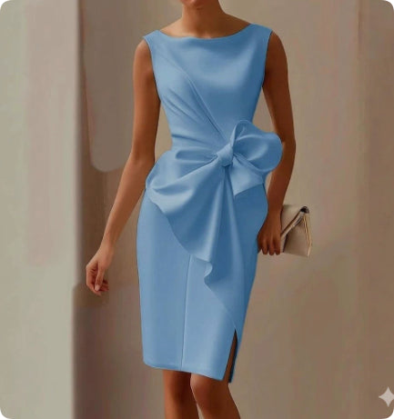 Isabella Whitmore | Elegant Bow Midi Dress For Women