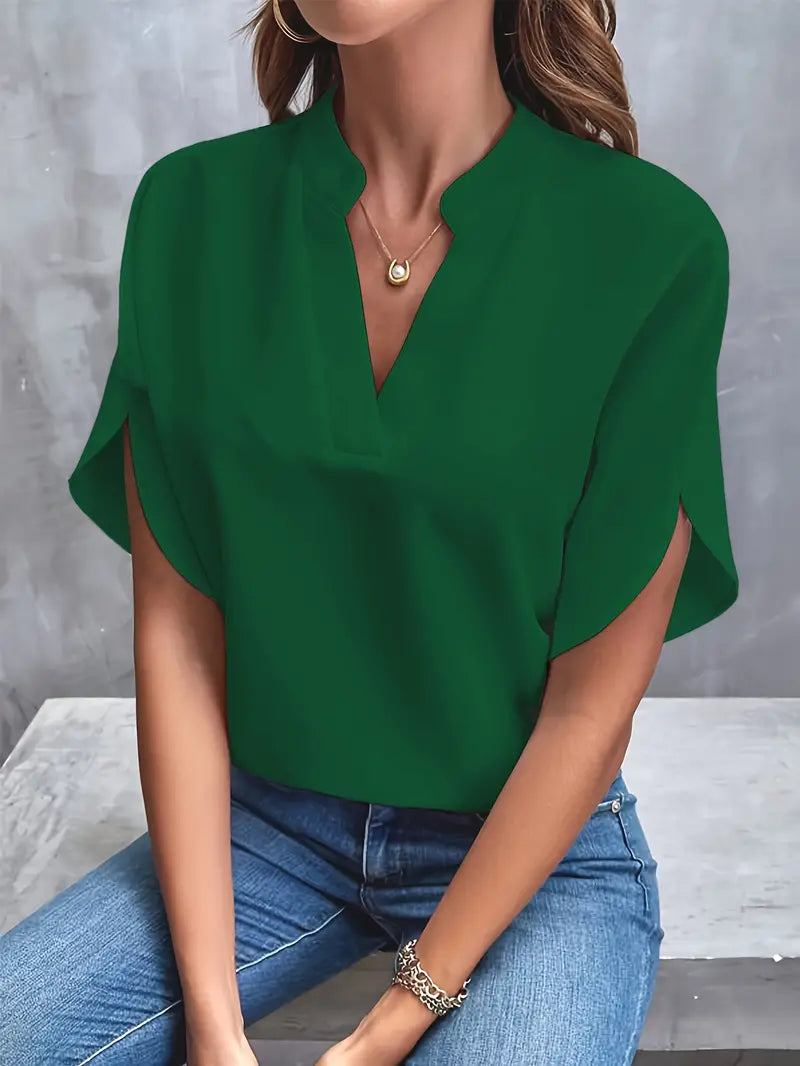 Juliette Moreau | Elegant V-Neck Blouse For Women