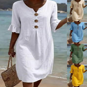 Eleanor Ashford | Casual Button Midi Dress For Women