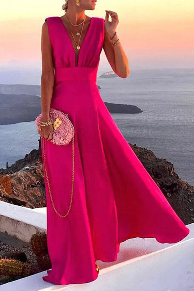 Sofia Bellini | Mediterranean Print Maxi Dress For Women