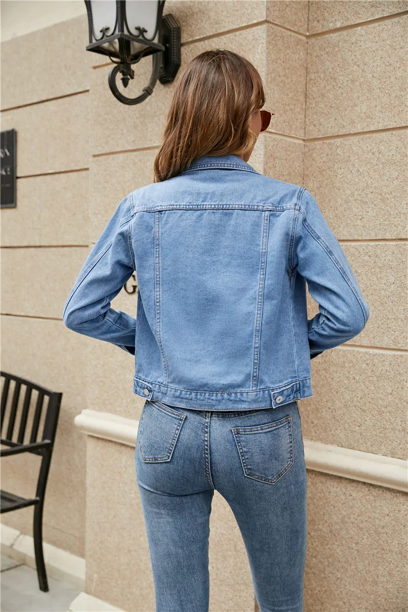 Stephanie | Women's Light-Wash Longsleeve Denim