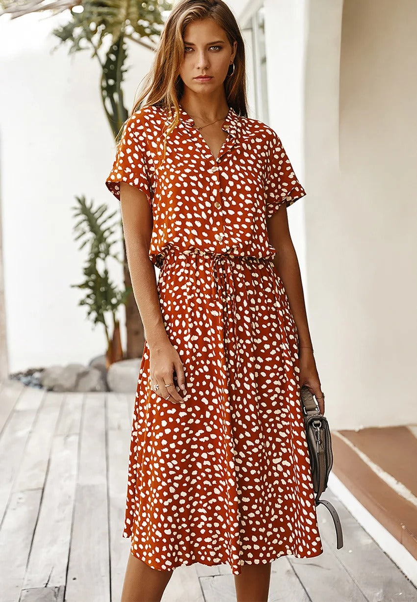 Isabelle Monroe | Printed Midi Summer Dress For Women