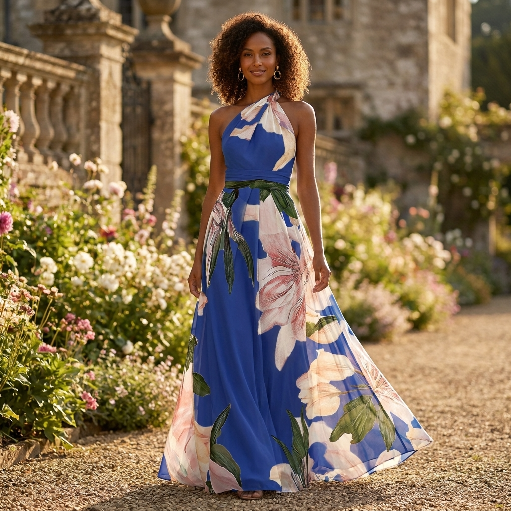 Arabella Fontaine | Floral Halter Maxi Dress For Women