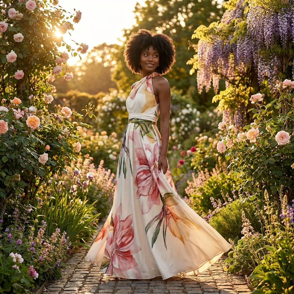Arabella Fontaine | Floral Halter Maxi Dress For Women