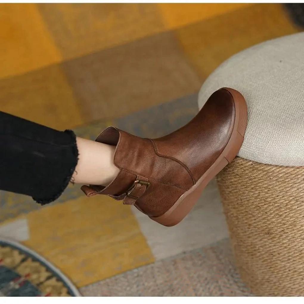 Elodie Beaumont | Minimalist Leather Ankle Boots For Women