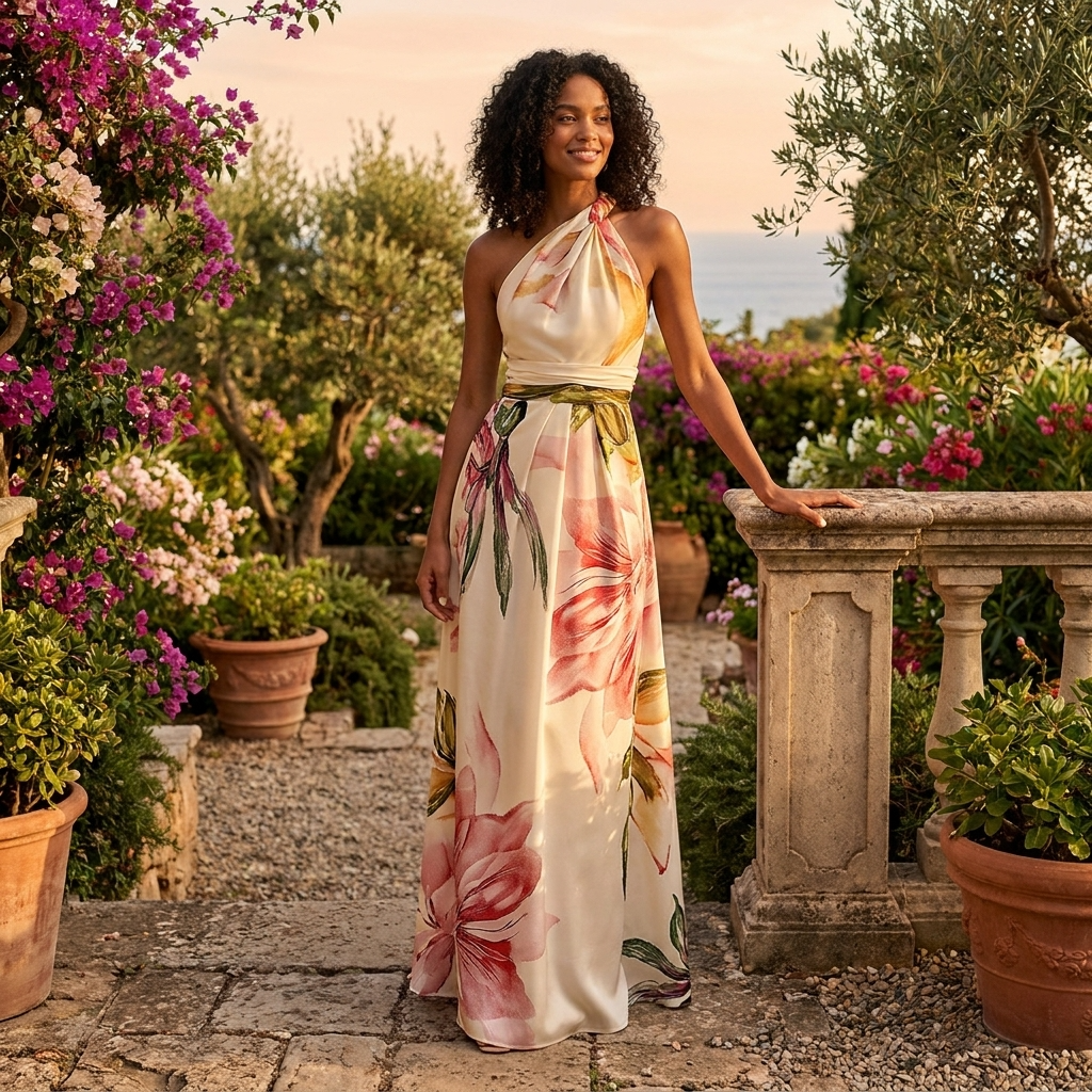Arabella Fontaine | Floral Halter Maxi Dress For Women