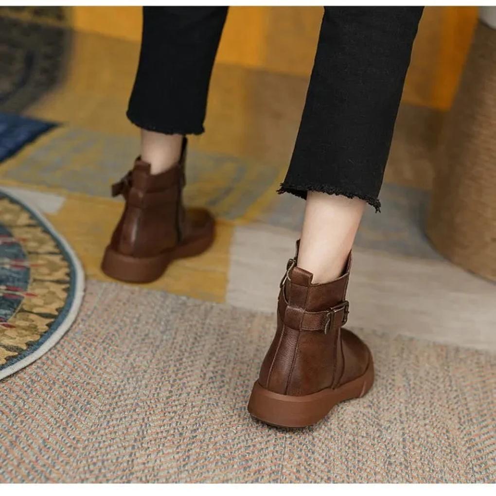Elodie Beaumont | Minimalist Leather Ankle Boots For Women