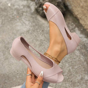 Camille Dubois | Elegant Peep Toe Flats For Women