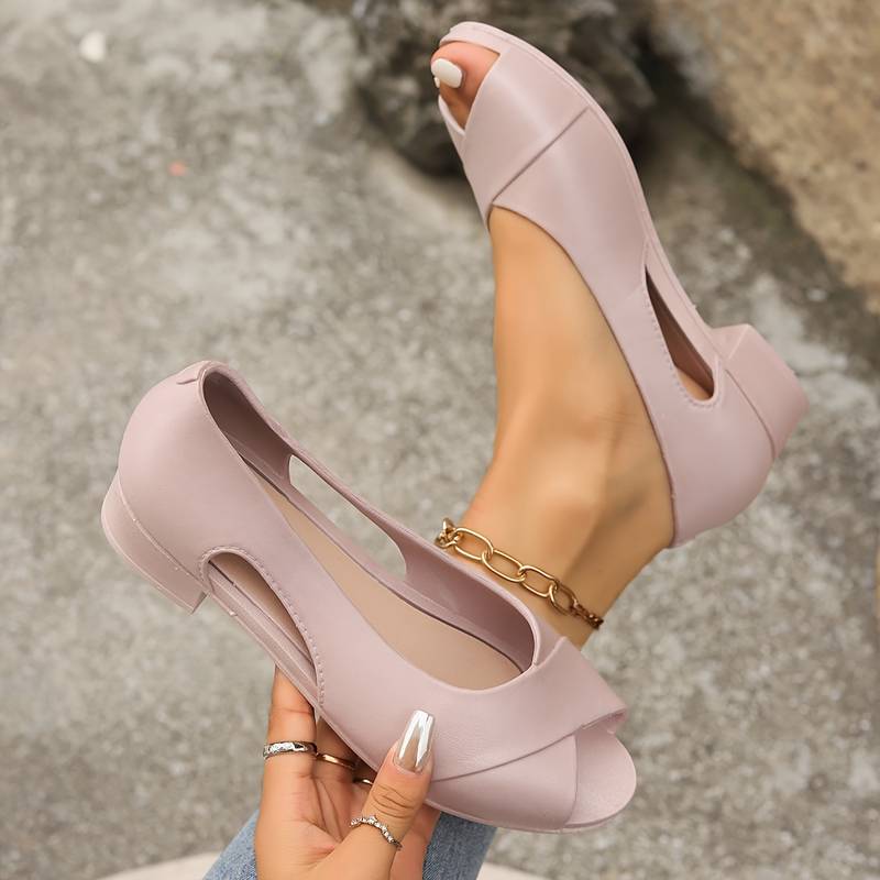 Camille Dubois | Elegant Peep Toe Flats For Women