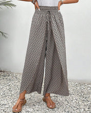 Clara Devereux | Printed Wide Leg Trousers For Women