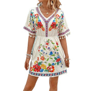Clara Beaumont | Floral Boho Mini Dress For Women