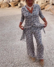Alyssa Kirk | Printed Two-Piece Tunic Set For Women