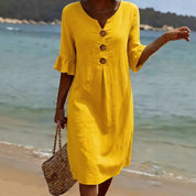 Eleanor Ashford | Casual Button Midi Dress For Women