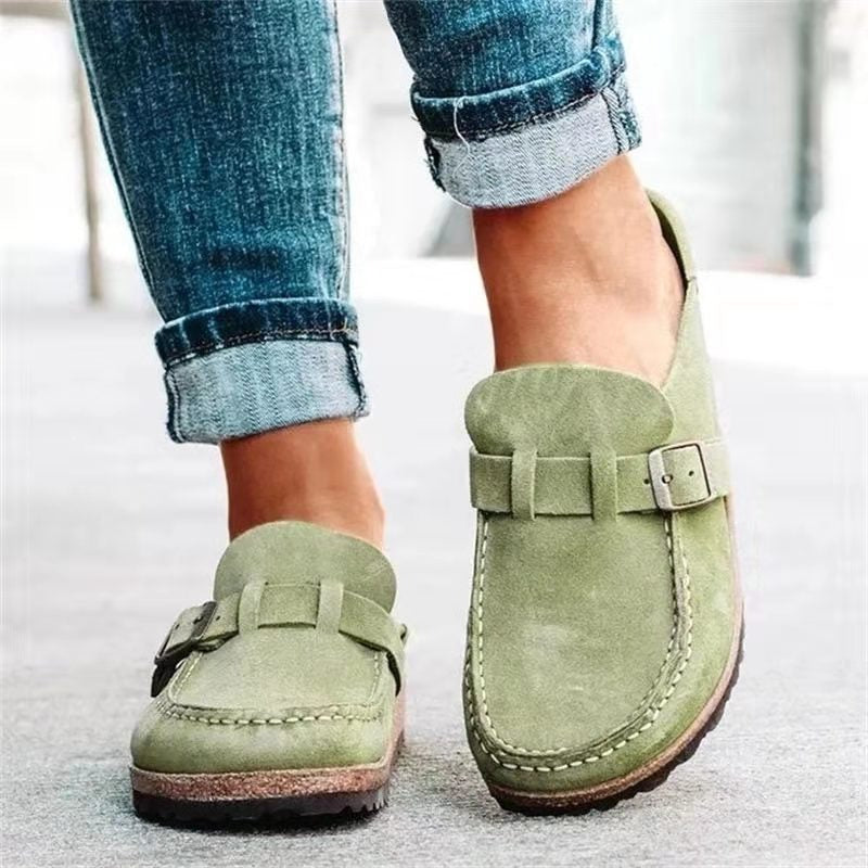 Ashley Gentry | Suede Buckle Loafers For Women
