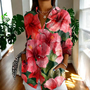 Valentina Moretti | Tropical Floral Shirt For Women
