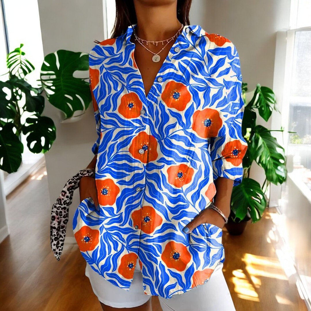 Valentina Moretti | Tropical Floral Shirt For Women