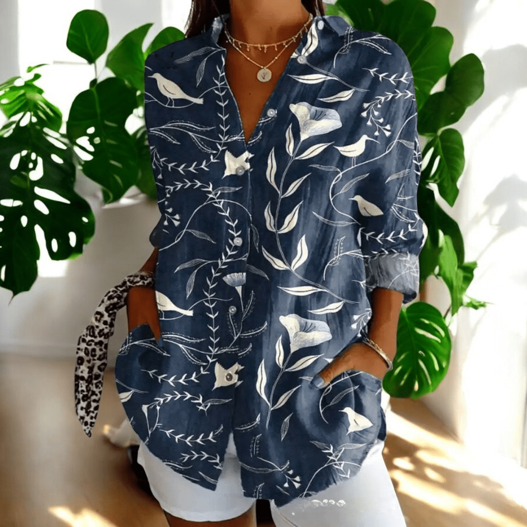 Valentina Moretti | Tropical Floral Shirt For Women