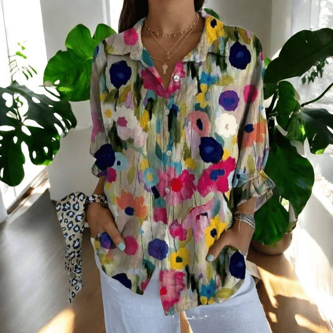 Valentina Moretti | Tropical Floral Shirt For Women