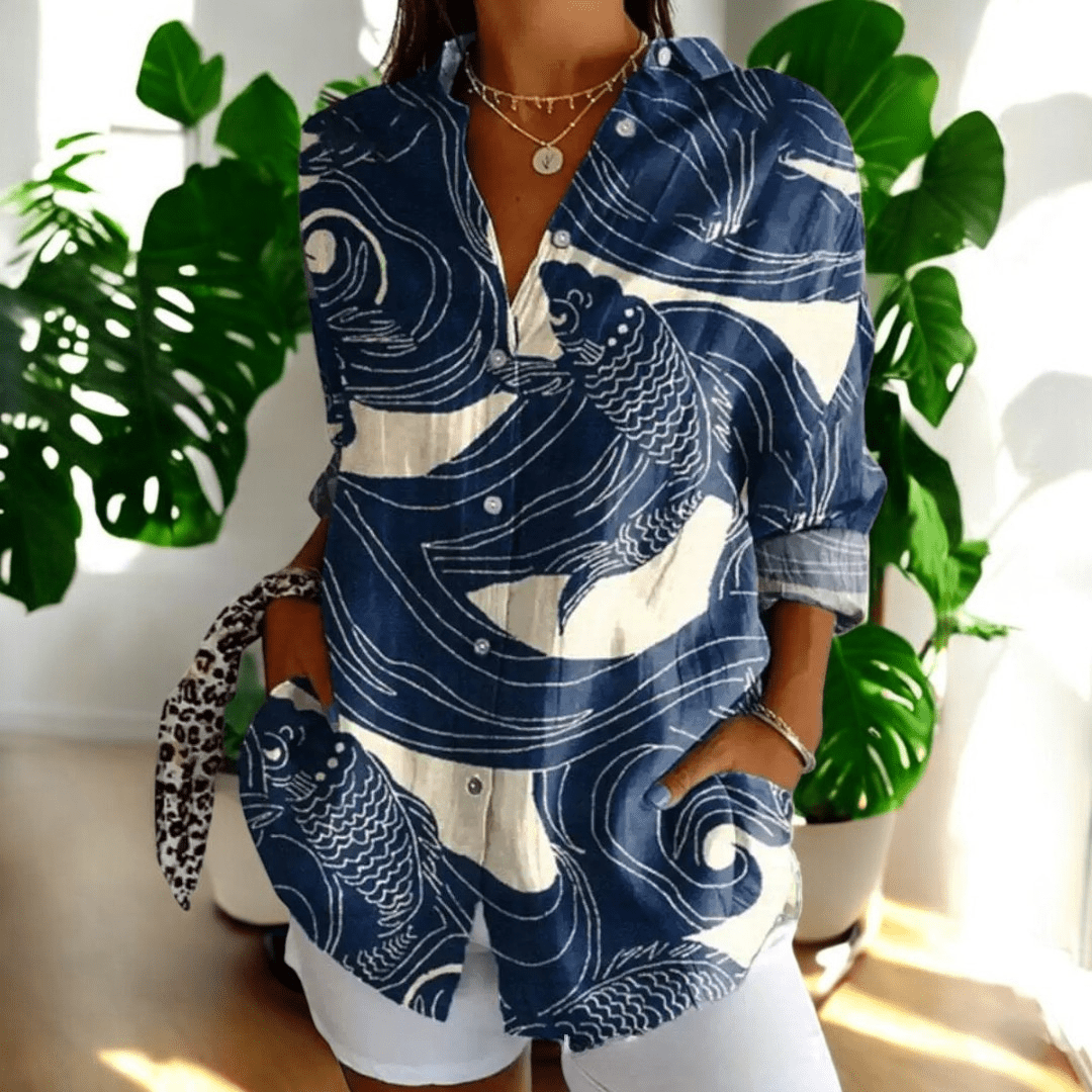 Valentina Moretti | Tropical Floral Shirt For Women