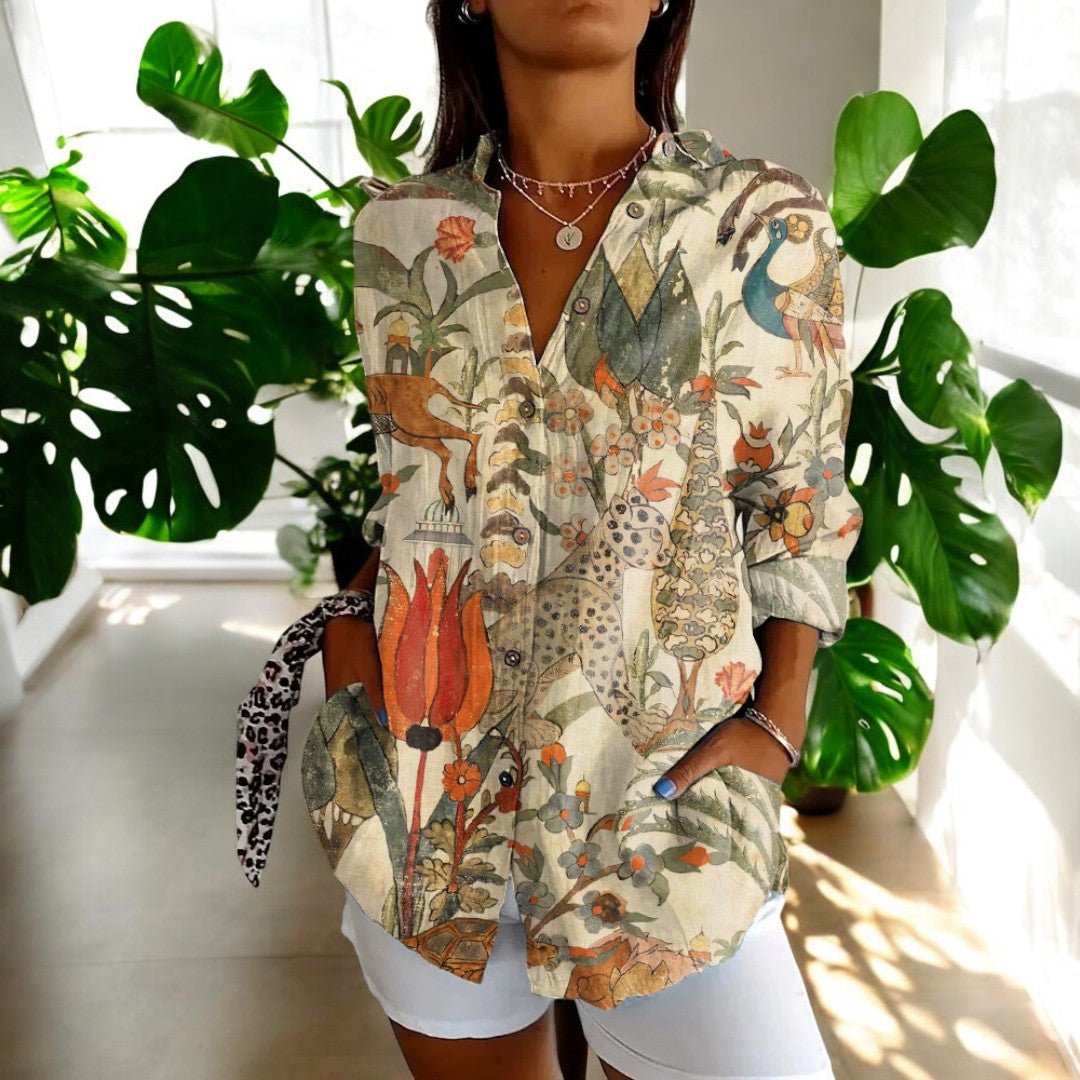 Valentina Moretti | Tropical Floral Shirt For Women