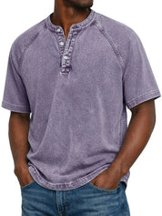 Ethan Moreau | Vintage Henley T-Shirt For Men