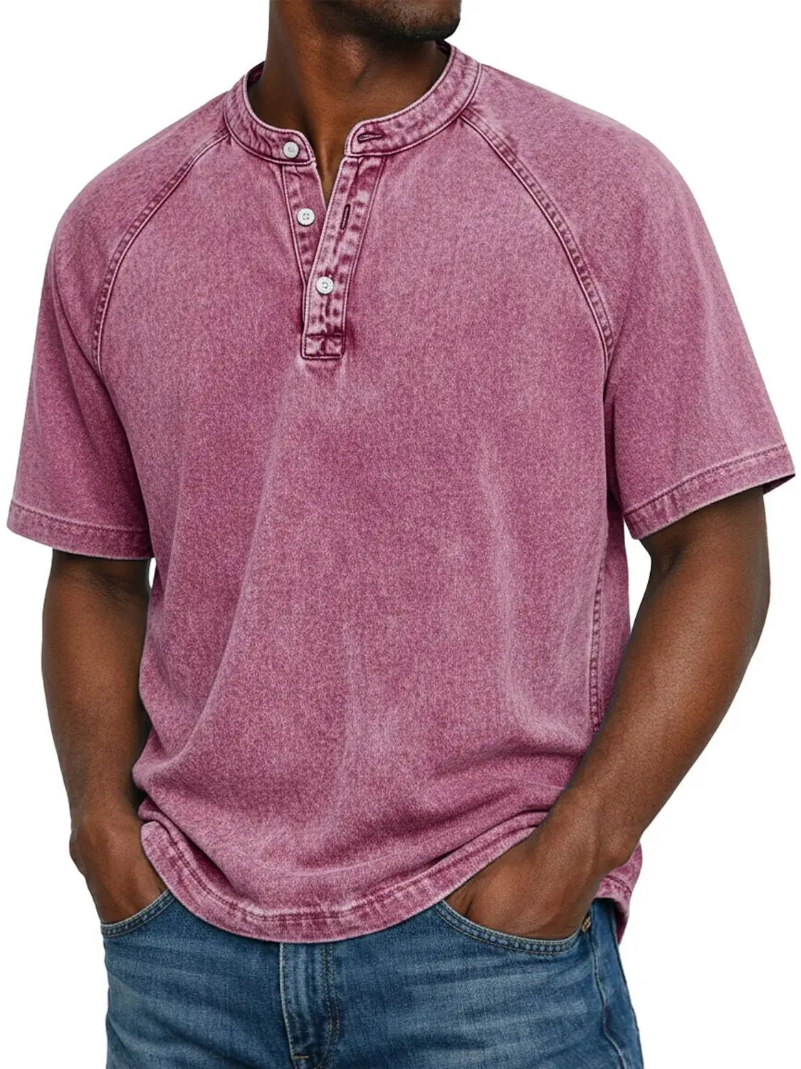 Ethan Moreau | Vintage Henley T-Shirt For Men