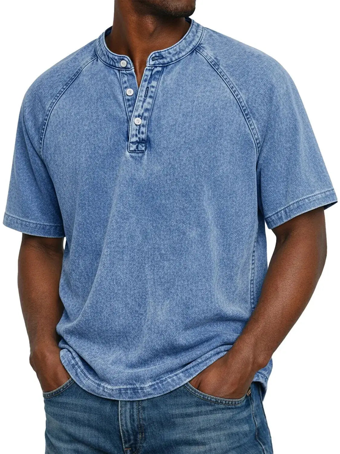 Ethan Moreau | Vintage Henley T-Shirt For Men