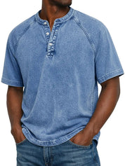 Ethan Moreau | Vintage Henley T-Shirt For Men
