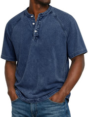 Ethan Moreau | Vintage Henley T-Shirt For Men