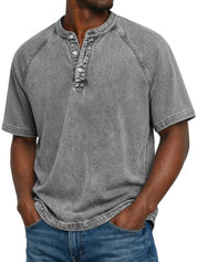 Ethan Moreau | Vintage Henley T-Shirt For Men