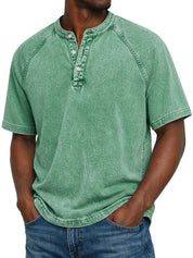 Ethan Moreau | Vintage Henley T-Shirt For Men