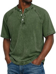 Ethan Moreau | Vintage Henley T-Shirt For Men