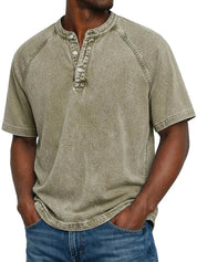 Ethan Moreau | Vintage Henley T-Shirt For Men