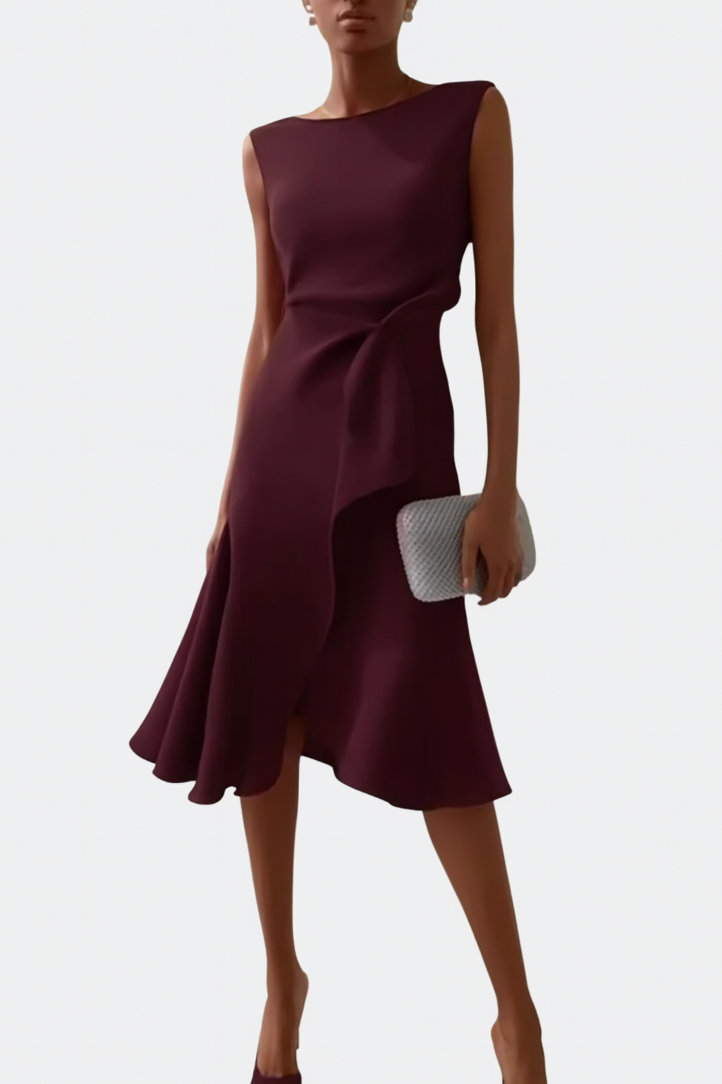 Valentina Rossi | Statement Red Midi Dress For Women