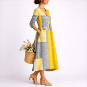 Genevieve Laurent | Patchwork Midi Dress For Women