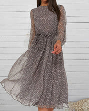 Aurélie Sinclair | Polka Dot Chiffon Midi Dress For Women