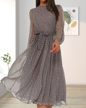 Aurélie Sinclair | Polka Dot Chiffon Midi Dress For Women