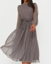 Aurélie Sinclair | Polka Dot Chiffon Midi Dress For Women