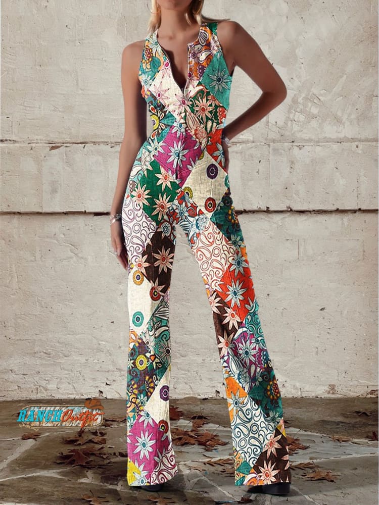Serena Bellini | Bohemian Printed Jumpsuit For Women
