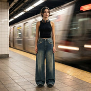 Kyra | Women's Wide-Leg Vintage Denim Boyfriend Jeans